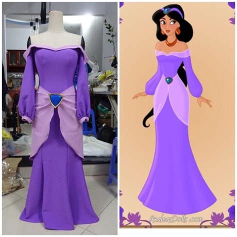 Purple Jasmine Jasmine Costume Disney Princess Cosplay Etsyde