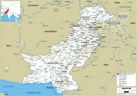 Large Size Road Map Of Pakistan Worldometer