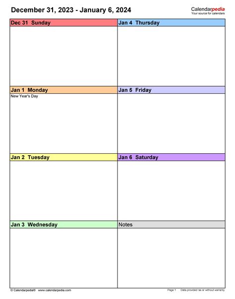Weekly 2024 Calendar Excel Berry Celinda