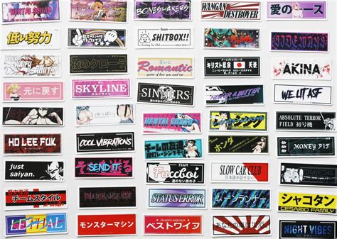 Buy 50pcs Jdm Decals Japanese Car Stickers Racing Stripes Car Window