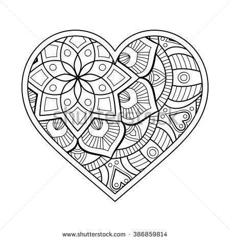 Color online with this game to color mandalas coloring pages and you will be able to share and to create your own gallery online. Heart with floral Mandala. Vintage decorative elements ...
