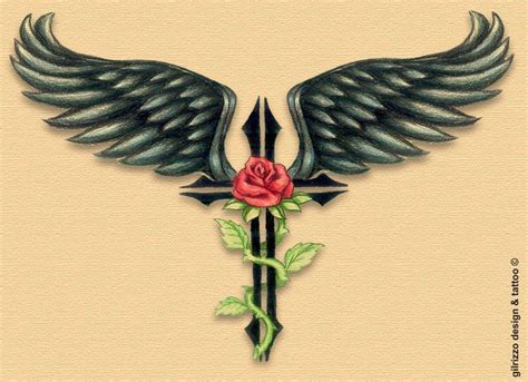 Cross Tattoos Wings Cross And Rose By ~gilrizzo On Deviantart 16