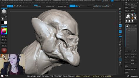 Ashley A Adams Creature Character Concept Sculpting Broadcast Zbrushlive