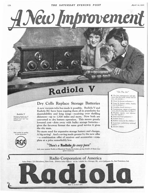 Radio1920 is an audio service transmitted via the internet. Vintage Advertising: RCA's 1920s Radios | The Saturday ...