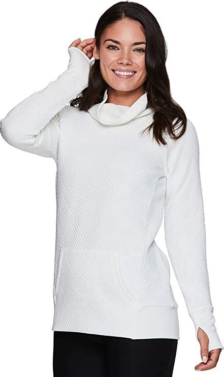 Rbx Active Womens Quilted Lightweight Cowl Neck Tunic Pullover