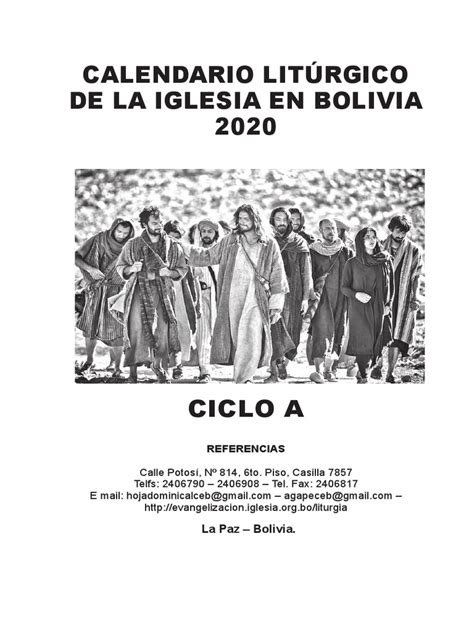 Calendario Liturgico 2020 Bolivia Pdf Misa Liturgia Pascua De
