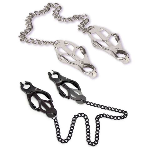 Sex Fetish Wicked Japanese Clover Nipple Clamps With Metal Chains Breast Bondage Kinky Tits Sex