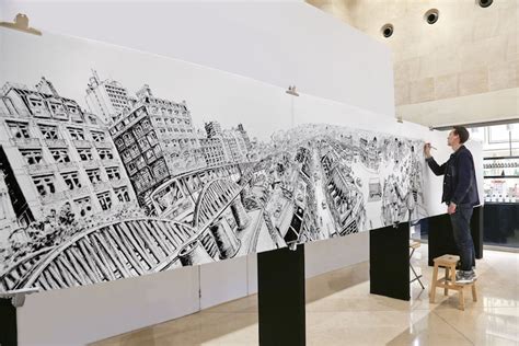 Artist Creates Incredible Large Scale Mural Art Of Cityscape Drawings