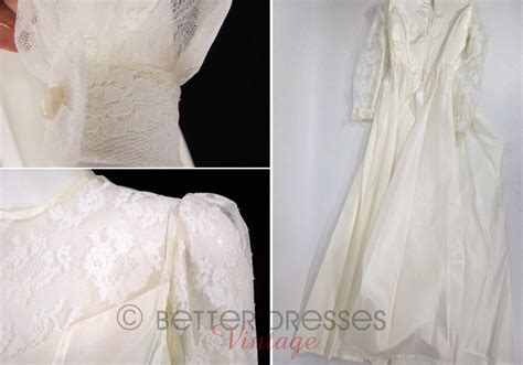 70s Cream Wedding Dress Sm Better Dresses Vintage