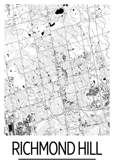 Richmond Hill Ontario Map Poster Ontario Map Print Art Etsy