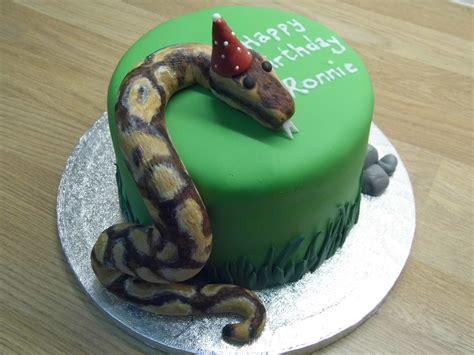 Snake On A Cake Snake Cakes Cake Birthday Cake