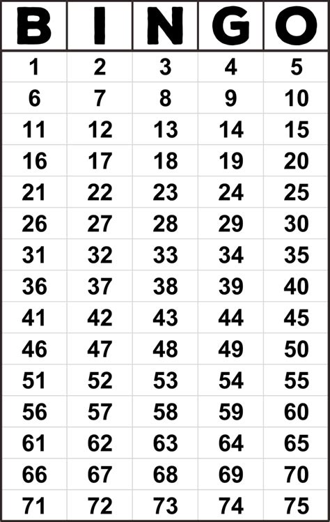 Printable bingo cards 1 75. Bingo Numbers 1 75 | Free printable bingo cards, Bingo printable, Bingo sheets