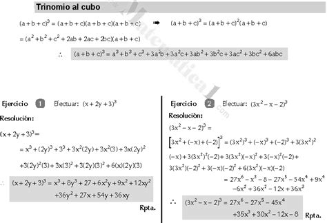 Trinomio Al Cubo Ejercicios Resueltos