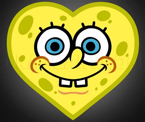 How To Draw A Spongebob Heart Step By Step Drawing Guide By Dawn