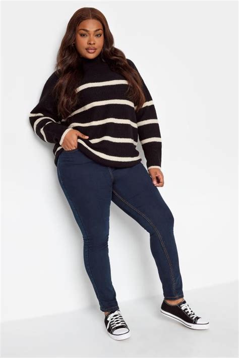 Plus Size Indigo Blue Straight Leg Fit Stretch Ruby Jeans Yours Clothing