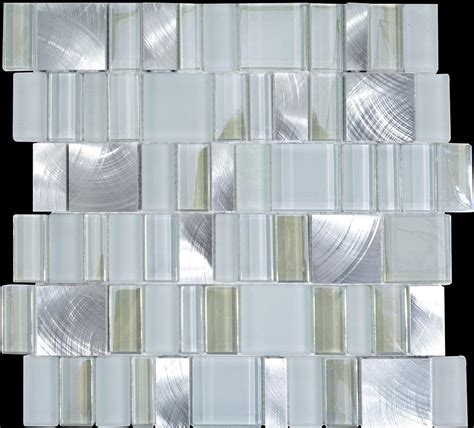 Metal Glass Tile Bathroom Wall Backsplash Stainless Steel Tiles Mg007
