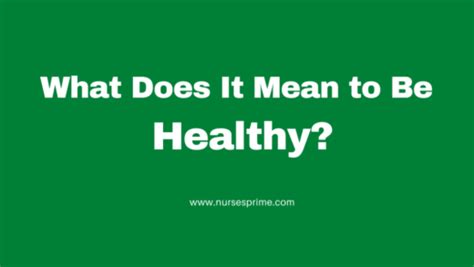 What Does It Mean To Be Healthy