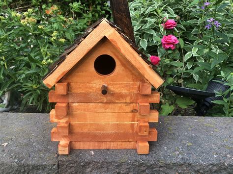 Rustic Log Cabin Bird House Northern Workshop