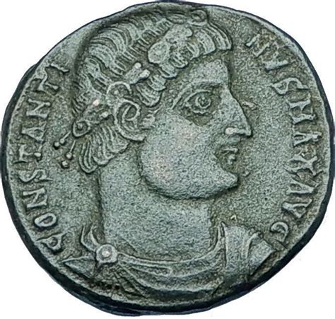 Constantine I The Great 330ad Authentic Ancient Roman Coin W Soldiers I65924 Ancient Roman