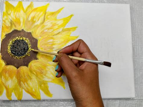 How To Paint A Sunflower Learn To Paint For Beginners Series Canvas