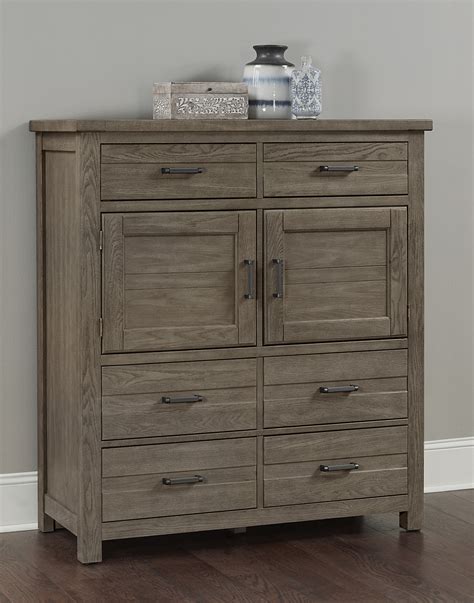 Highlands Smoke Grey Door Chest 6 Drwr2 Door By Vaughan Bassett