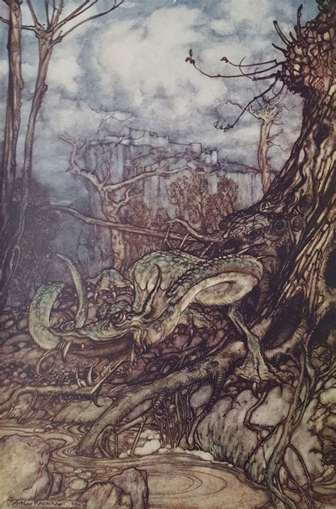 Thefaeryhost Arthur Rackham Illustration Green Dragon