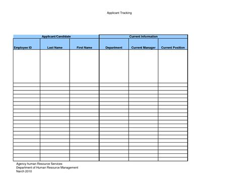 Applicant Tracking Spreadsheet Template —