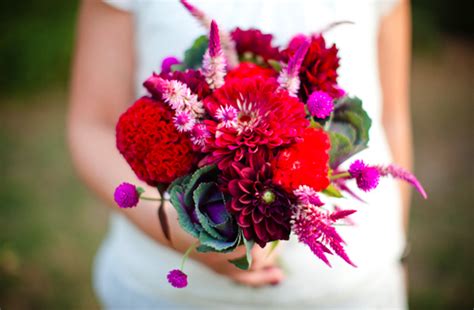Bright purple and orange wedding bouquets. Handfuls of Color: Bright Bouquets | Toledo Wedding ...
