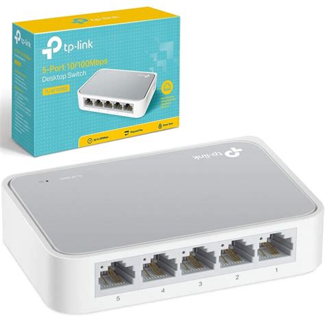 Switch 5 Puertos Tp Link 10100 Mbps Tl Sf1005d Plug And Play