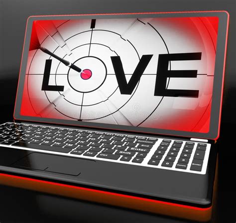 Love On Laptop Shows Romance Stock Illustration Illustration Of Love