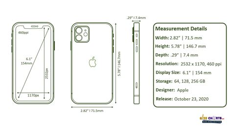 Apple IPhone XS Max Size 12th Gen Measurements Dimension
