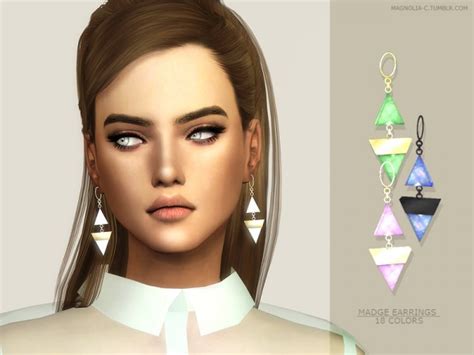 The Sims Resource Madge Earrings By Magnolia C • Sims 4 Downloads