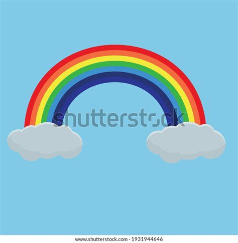 Colorful Rainbow Clouds Vector Illustration Stock Vector Royalty Free