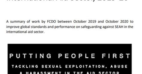 Fcdo Progress Report On Safeguarding Against Sexual Exploitation Abuse And Sexual Harassment