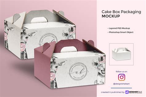 Cake Box Packaging Mockup Packaging Mockups Creative Market