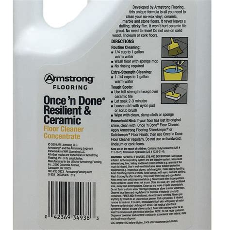 Armstrong S 338 Once N Done Resilient And Ceramic Floor Cleaner