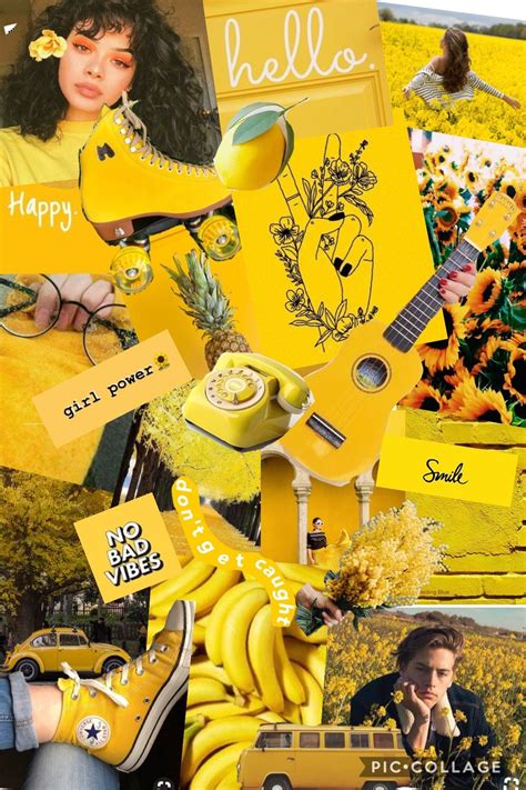 Yellow Mood Board Iphone Wallpaper Yellow Yellow Aesthetic Mood