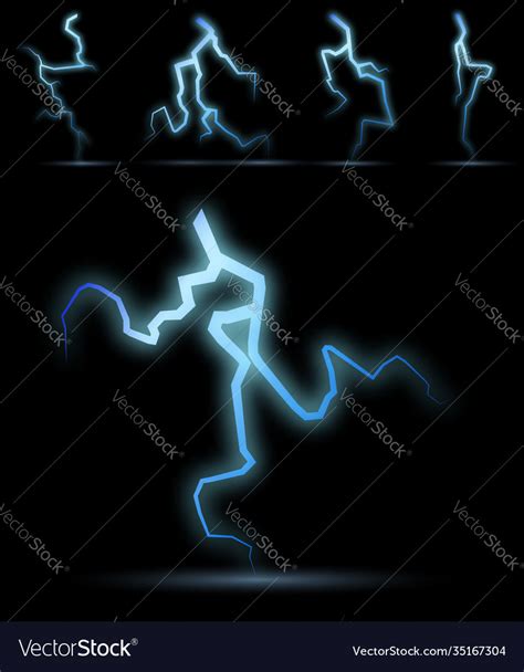 Electrical Discharge Lightning Strikes Royalty Free Vector