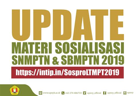 Update Materi Sosialisasi Snmptn Dan Sbmptn 2019 Upn Veteran Yogyakarta