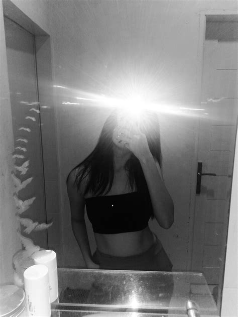 Black And White Mirror Selfie Mirror Selfie With Flash Mirror Pic Black And White Girl Girls