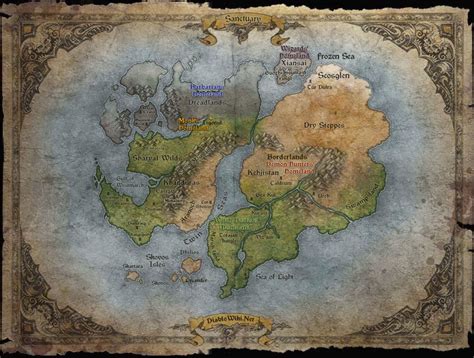 Diablo World Map Mapa De Fantasía Mapas Del Mundo Mapas