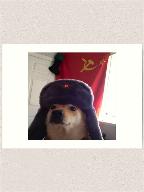 Communist Doge Communism Dog Meme Art Print For Sale By