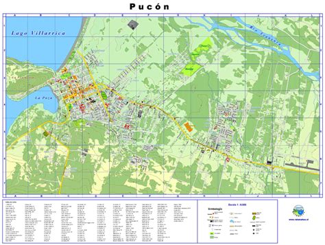 » time zone, » political map, » natural map, » pucón on night map & » google map. Pucon Chile Mapa