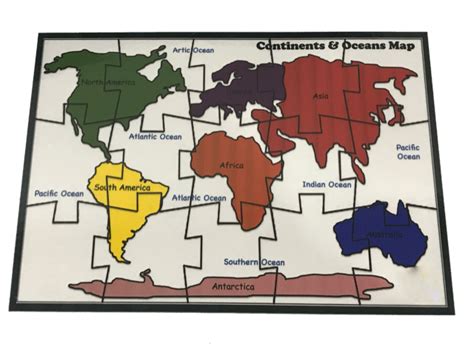 15 Pcs Continents Puzzle Teaching Resources