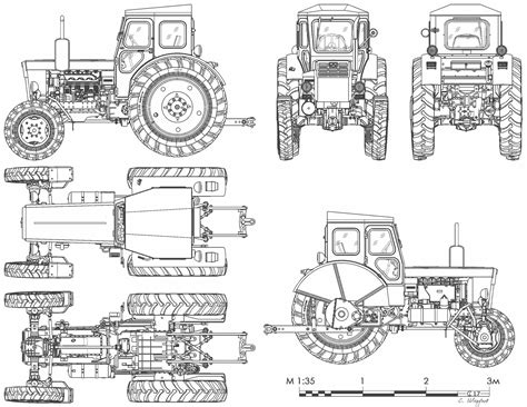 Awesome D Modeling Tractor Blueprint