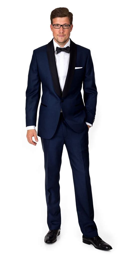 Our most generous fit, cut with a roomier and longer fitting jacket for ultimate comfort. Midnight Blue Tuxedo … | Wedding suits, Blue tuxedo ...