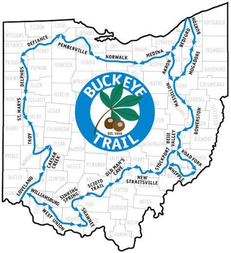The Buckeye Trail Map Of Ohio Ohio Traveler