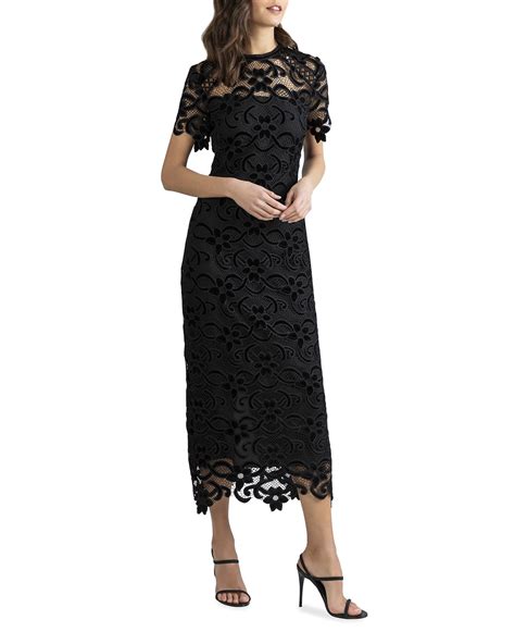 Shoshanna Kira Velvet Embroidered Floral Lace Dress Neiman Marcus