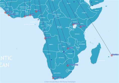 British Airways Route Map Africa