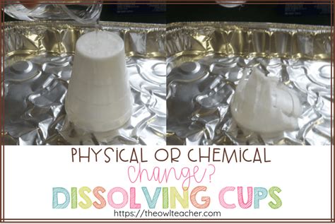 Dissolving Cups Physical Or Chemical Change Chemical Changes